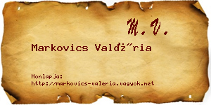 Markovics Valéria névjegykártya