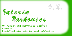 valeria markovics business card
